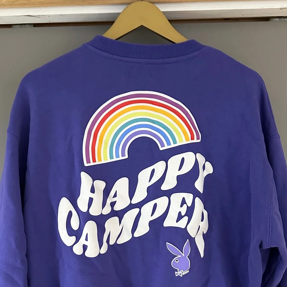 Playboy Purple Graphic Sweatshirt Crewneck Multicolor Bunny Logo Streetwear - Picture 9 of 11